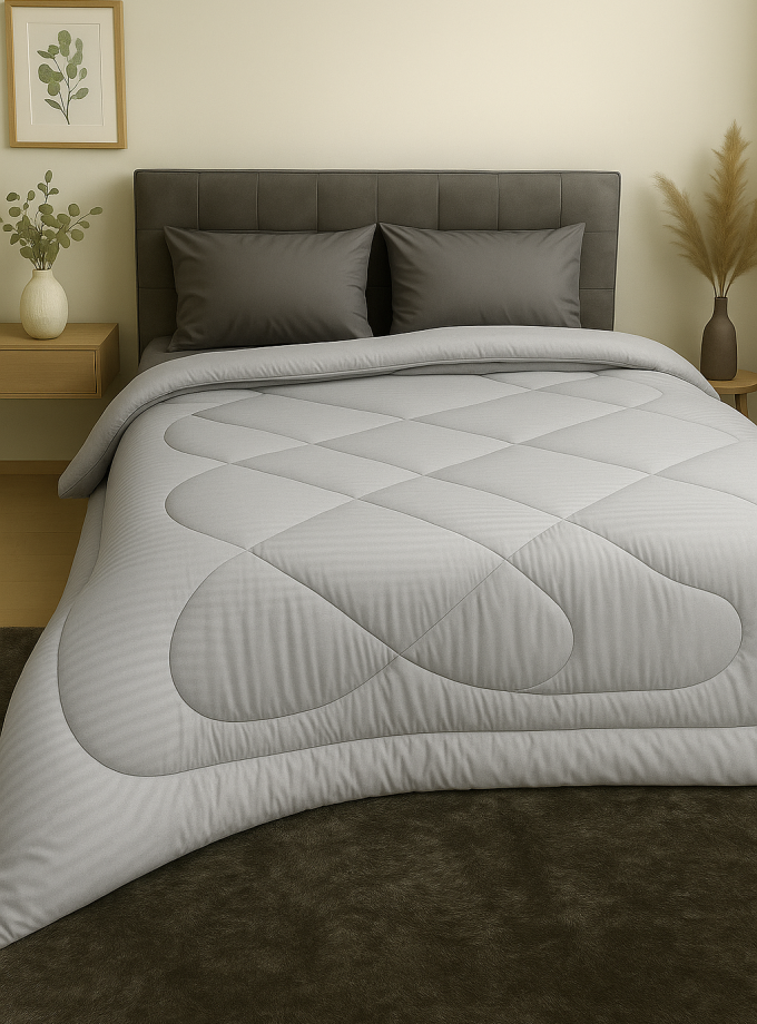 Πάπλωμα Υπέρδιπλο 220x240 Cosmin  Stripe Light Grey