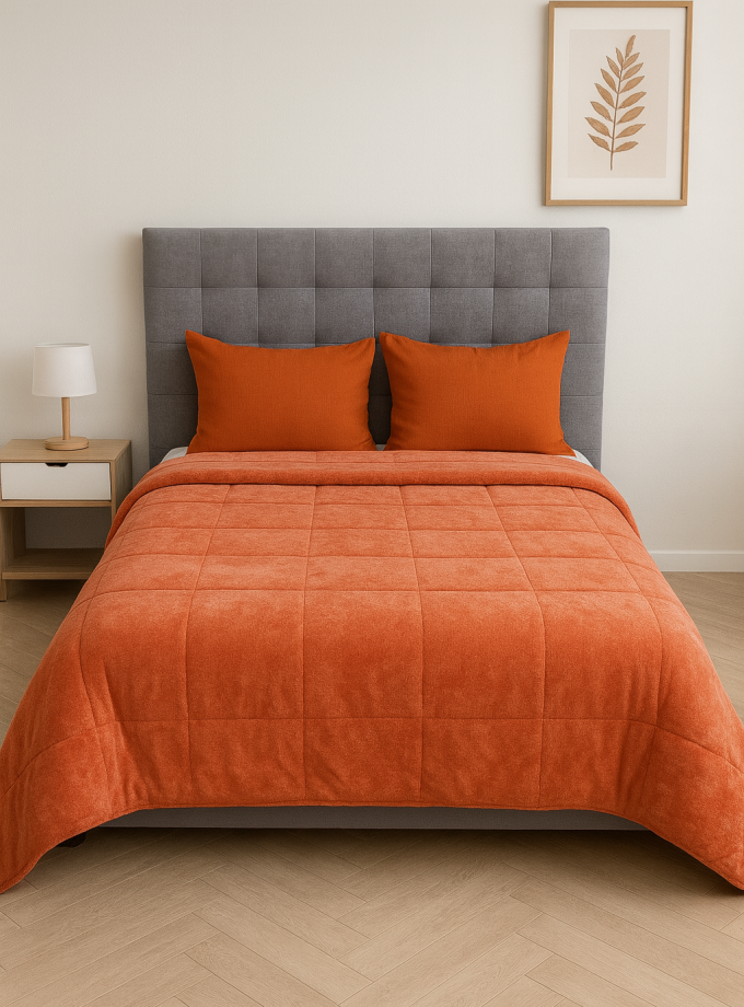 Κουβερτοπάπλωμα Υπέρδιπλο 220x240 Cosmin  Eldi Orange-Terracotta