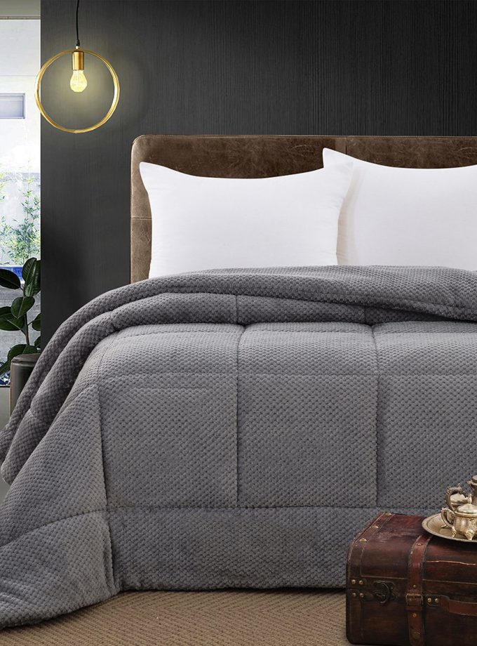 Κουβερτοπάπλωμα Υπέρδιπλο 220x240 Cosmin  Knit Grey