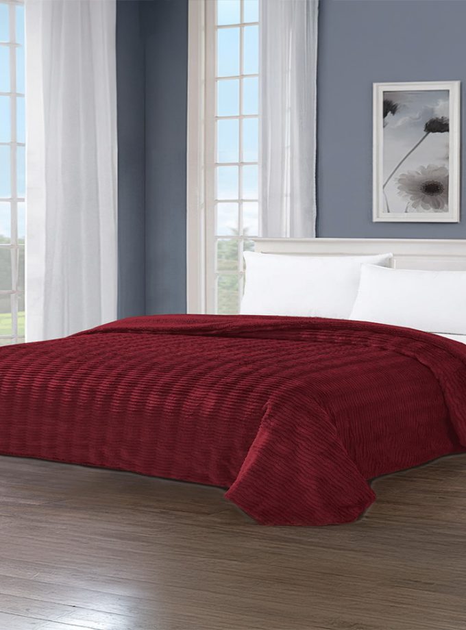 Κουβερτοπάπλωμα Υπέρδιπλο 220x240 Cosmin  Puffy Ribs Red Wine