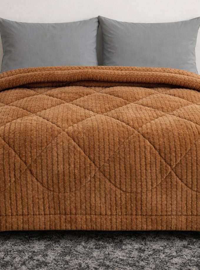 Κουβερτοπάπλωμα 220x240 Cosmin Rabbit Velvet Tile Brown