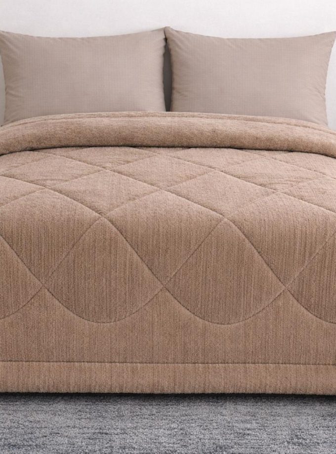 Κουβερτοπάπλωμα 220x240 Cosmin Rabbit Velvet Beige Brown