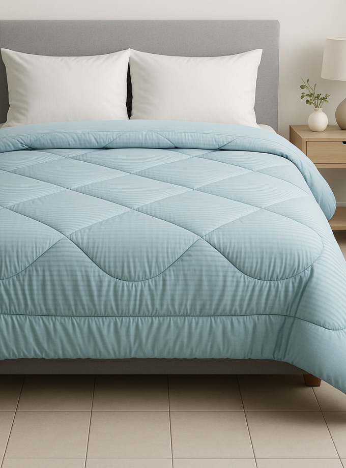Πάπλωμα Ημίδιπλo 160x240 Cosmin  Stripe Light Blue