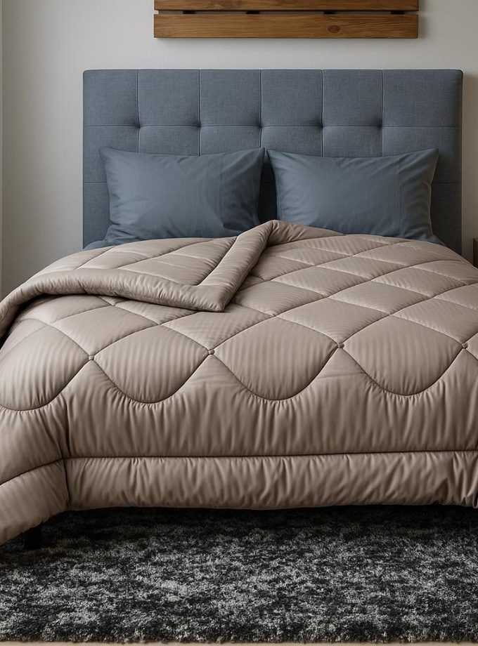 Πάπλωμα Ημίδιπλo 160x240 Cosmin  Stripe Dark Beige