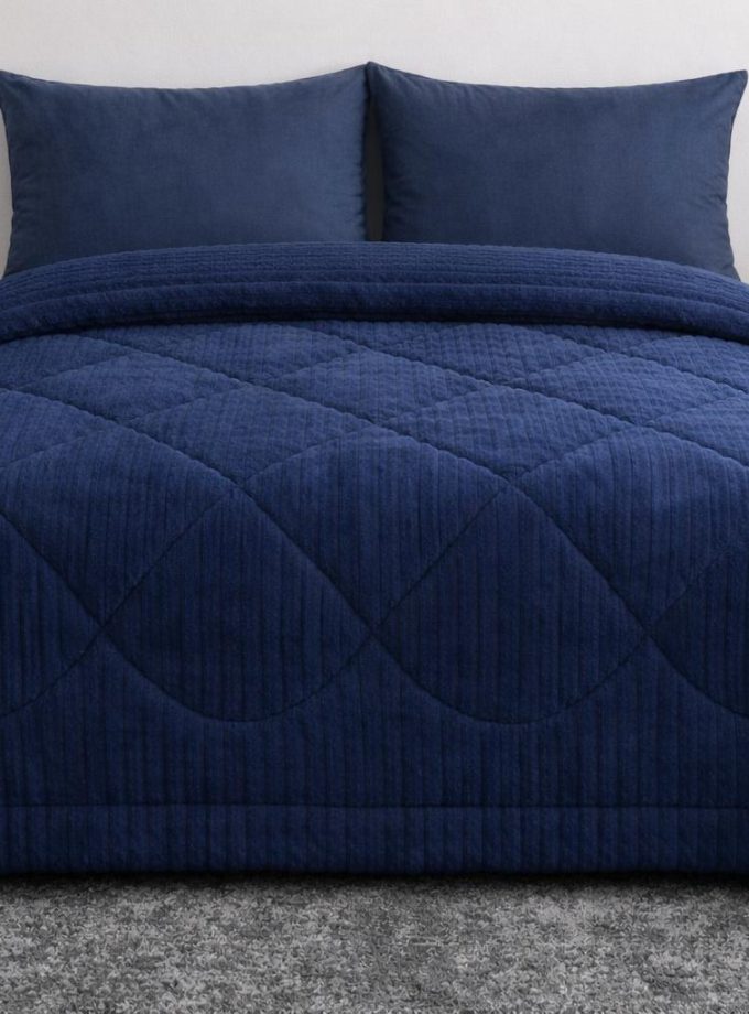 Κουβερτοπάπλωμα 220x240 Cosmin Rabbit Velvet Dark Blue