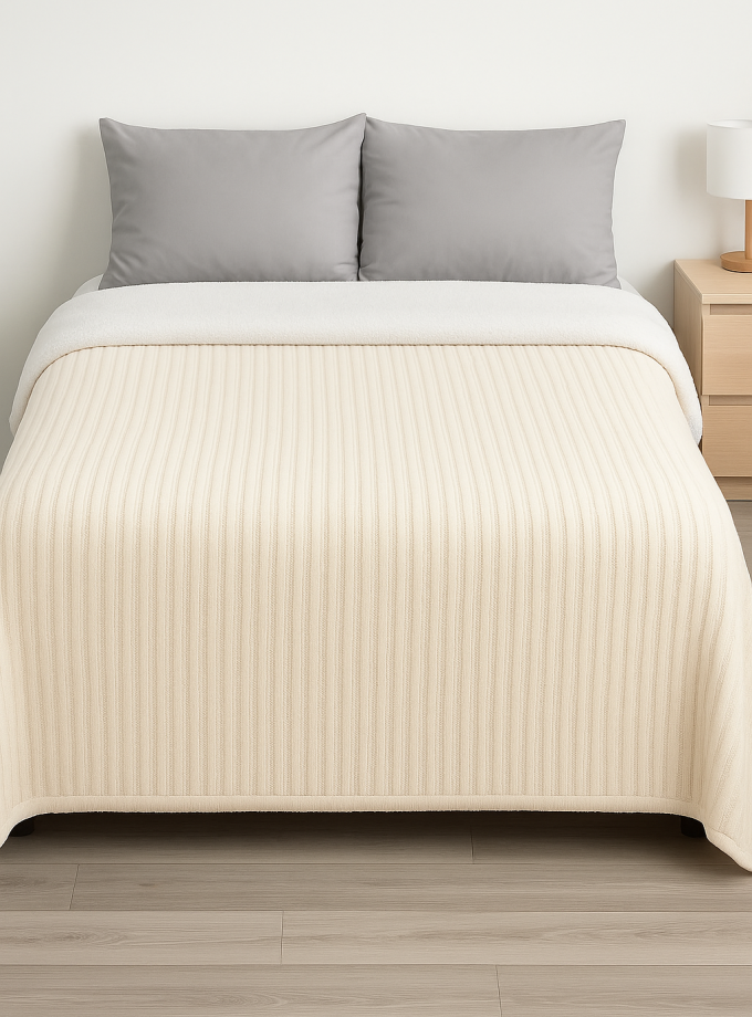 Κουβέρτα Fleece Υπέρδιπλη 220x240 Cosmin  Venturi Quilt Ecrou