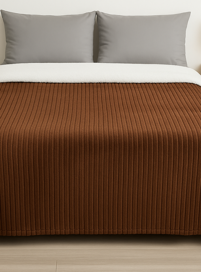 Κουβέρτα Fleece Υπέρδιπλη 220x240 Cosmin  Venturi Quilt Brown
