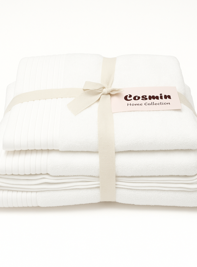 Σετ Πετσέτες 3 τεμαχίων Cosmin Serenity White