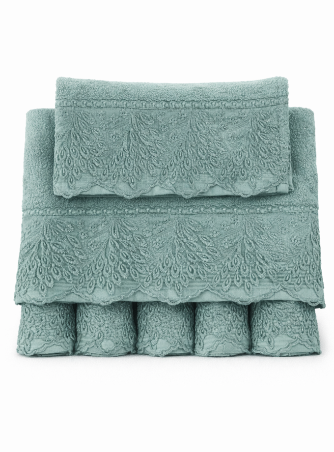 Σετ Πετσέτες 3 Τεμαχίων Cosmin Lace Mint