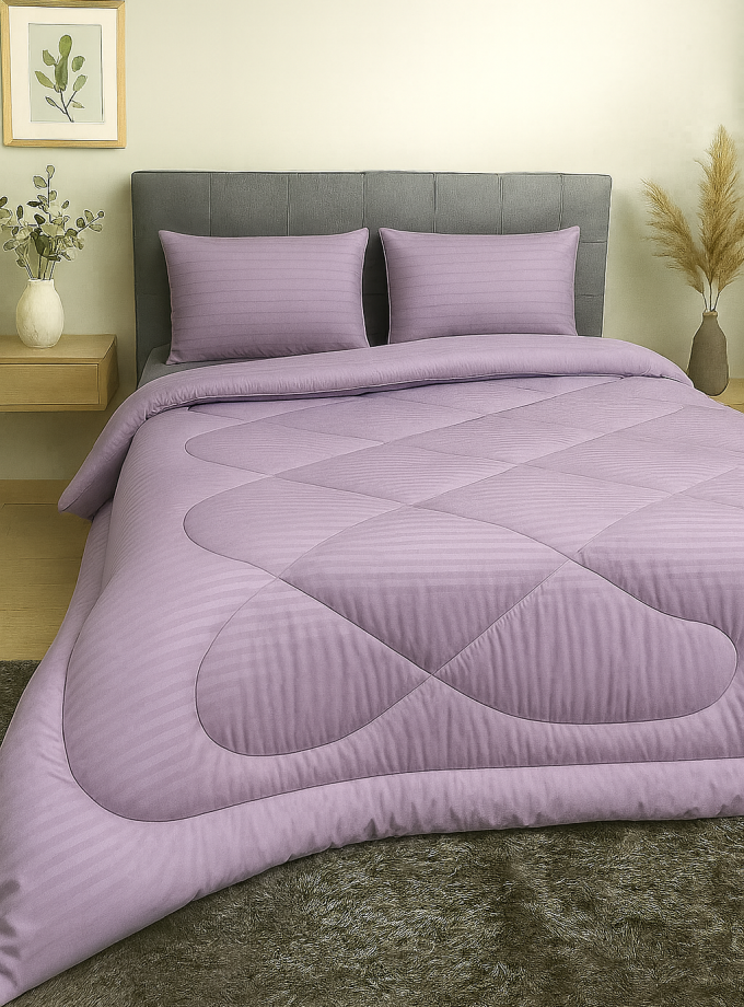Παπλωματοθήκη Ημίδιπλη 160x220 Cosmin  Stripe Lila