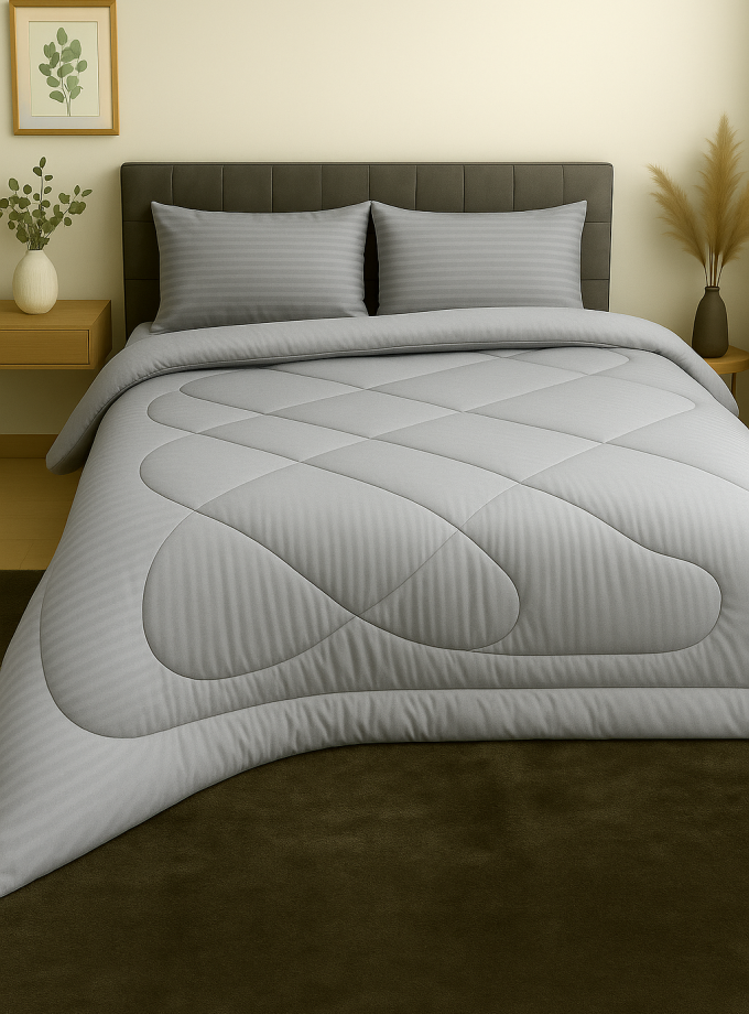 Παπλωματοθήκη Υπέρδιπλη  220x240   Cosmin Stripe Light Grey