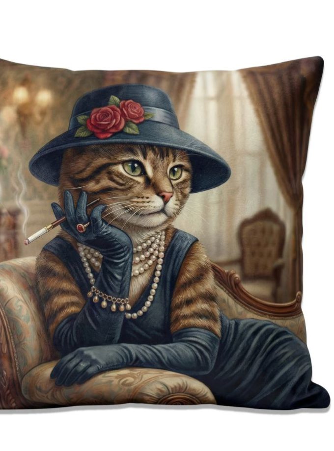 Μαξιλαροθήκη Διακόσμητική 45x45 Cosmin Kelma Lady Cat
