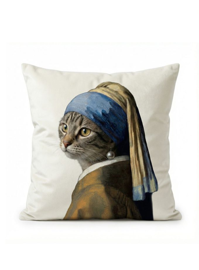 Μαξιλαροθήκη Διακόσμητική  45x45 Cosmin Kelma Pearl Cat