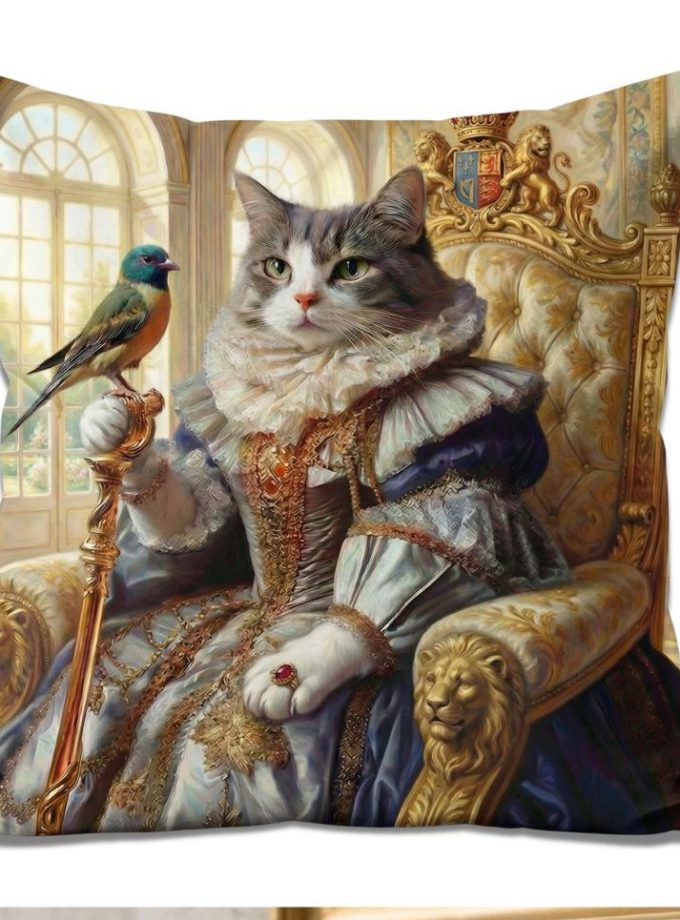 Μαξιλαροθήκη Διακόσμητική 45x45 Cosmin Kelma The Regency Queen Cat