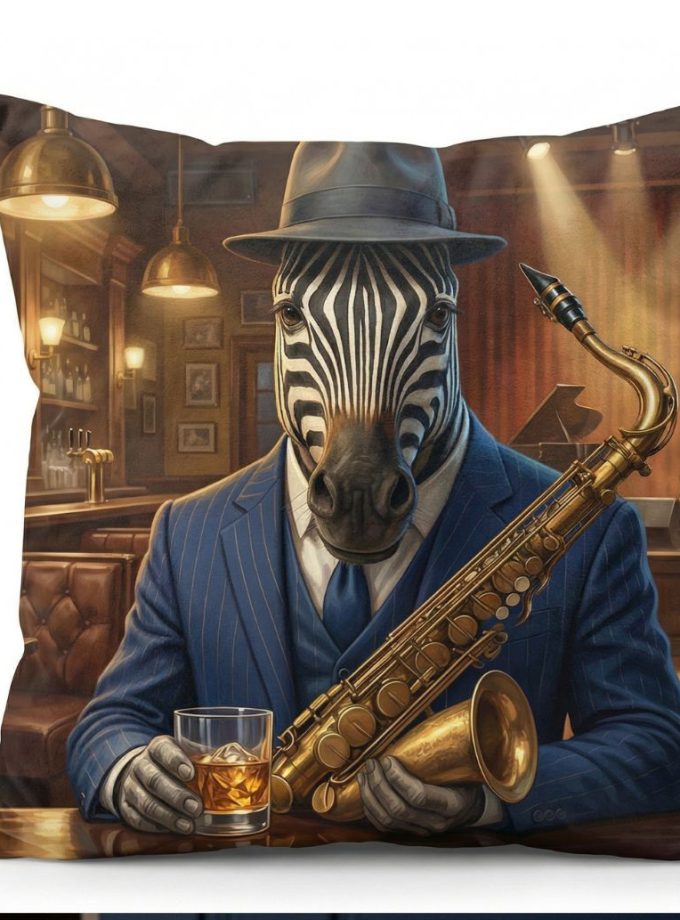 Μαξιλαροθήκη Διακόσμητική  45x45 Cosmin Kelma Lounge Noir Zebra