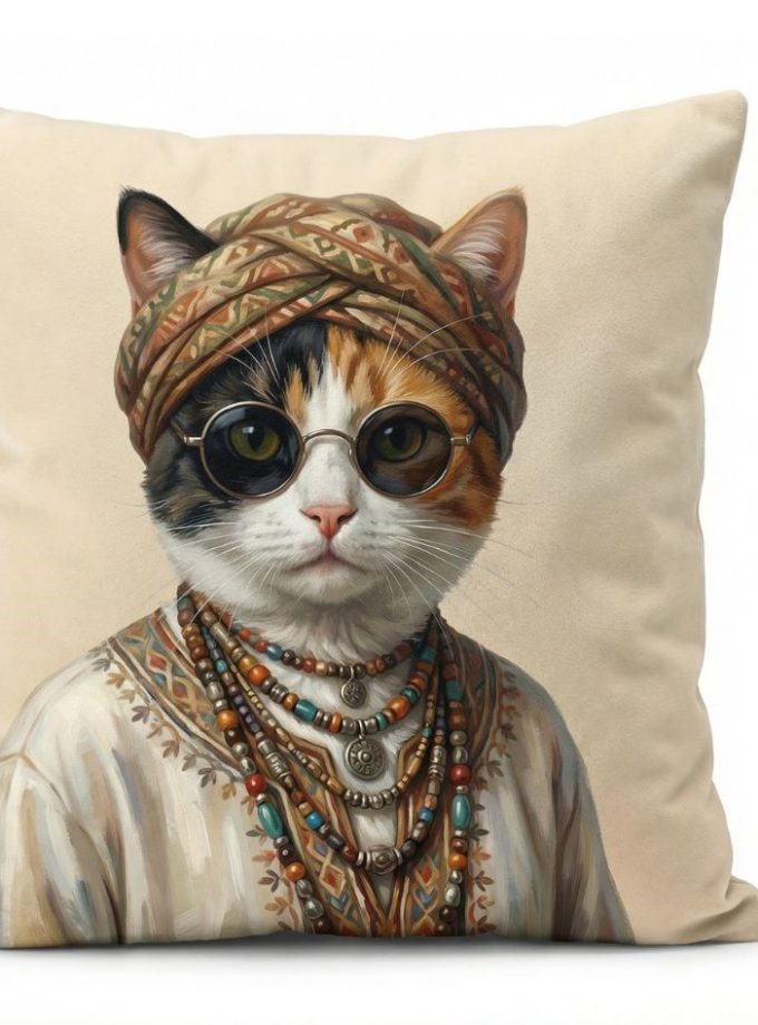 Μαξιλαροθήκη Διακόσμητική  45x45 Cosmin Kelma Boho Cat