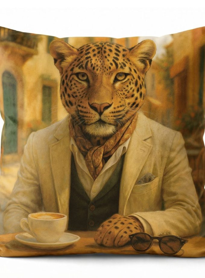 Μαξιλαροθήκη Διακόσμητική  45x45 Cosmin Kelma Gentleman Leopard