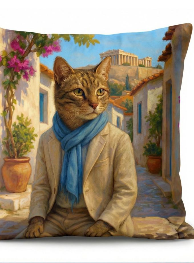 Μαξιλαροθήκη Διακόσμητική  45x45 Cosmin Kelma Plaka Gentleman