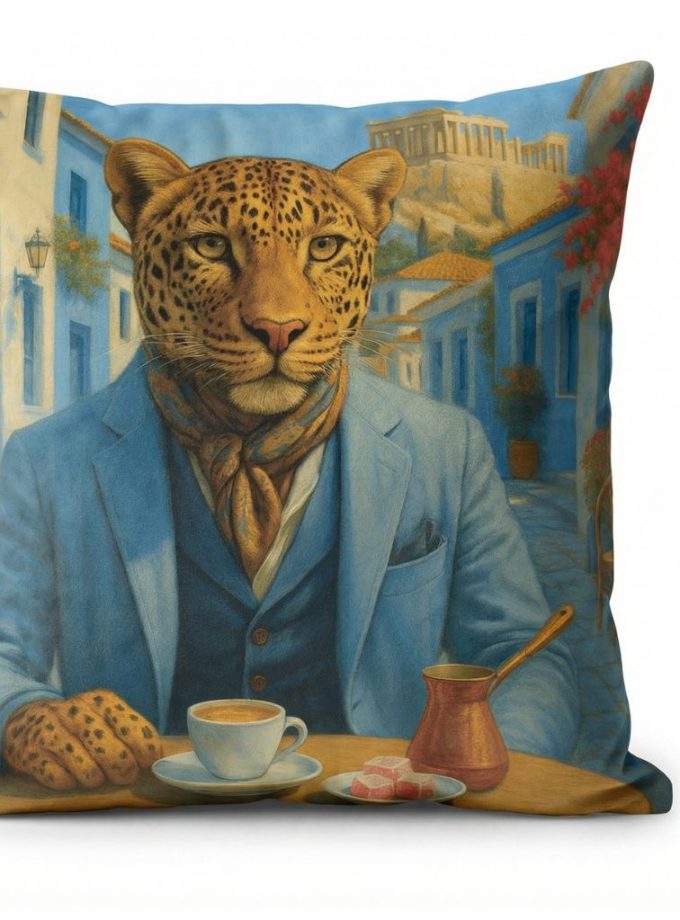 Μαξιλαροθήκη Διακόσμητική  45x45 Cosmin Kelma Leopard in Athens