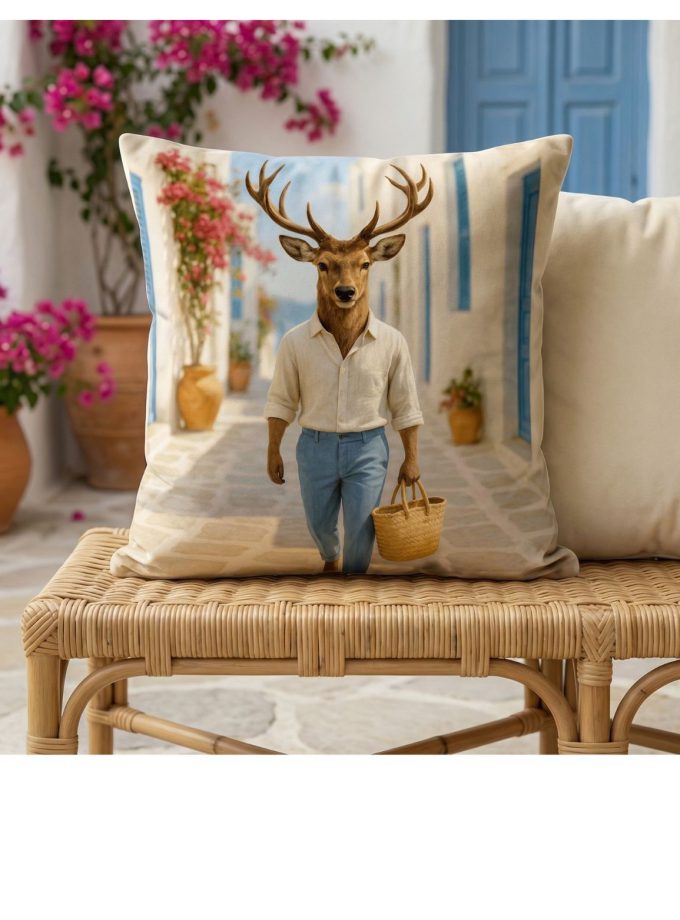Μαξιλαροθήκη Διακόσμητική 45x45 Cosmin Kelma Cycladic Wanderer Deer