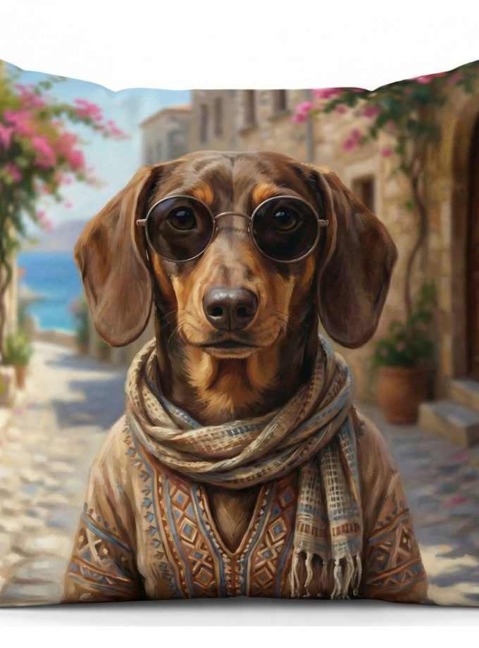 Μαξιλαροθήκη Διακόσμητική 45x45 Cosmin Kelma Boho Dachshund