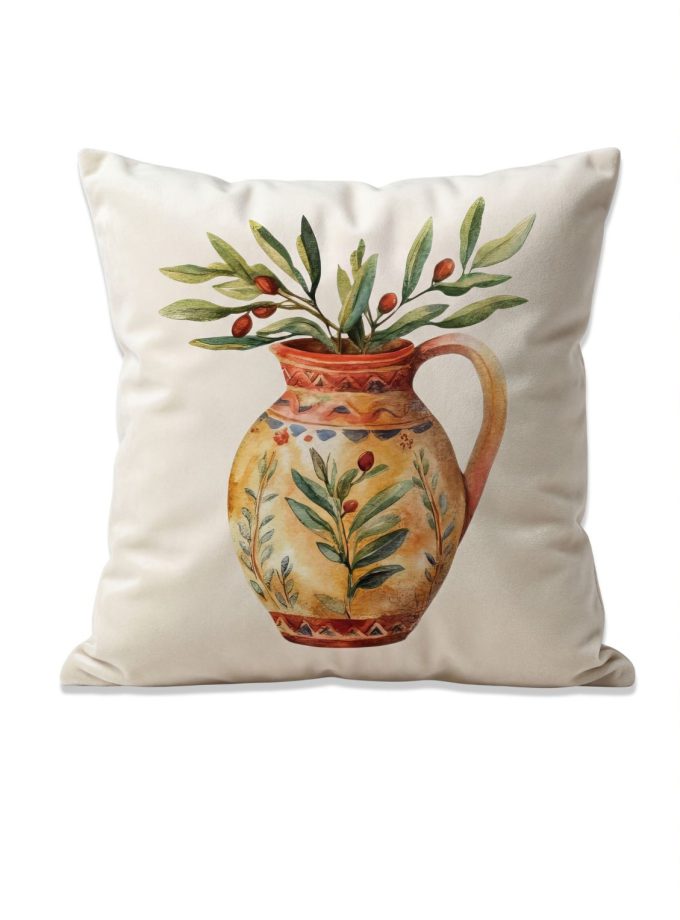 Μαξιλαροθήκη Διακόσμητική  45x45 Cosmin Kelma Olive Vessel