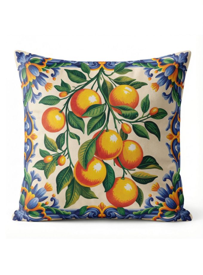 Μαξιλαροθήκη Διακόσμητική 45x45 Cosmin Kelma Amalfi Orange Tile