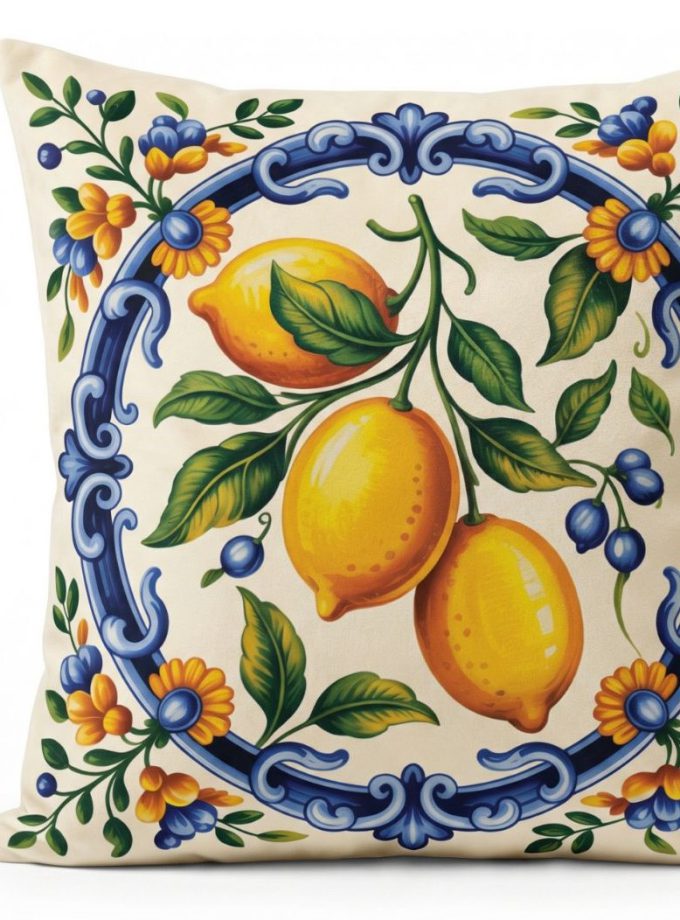 Μαξιλαροθήκη Διακόσμητική  45x45 Cosmin Kelma Amalfi Lemons