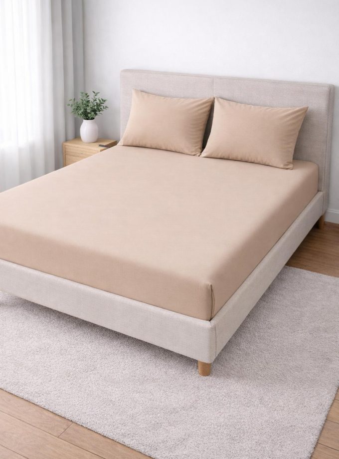 Σετ Σεντόνια Υπέρδιπλα 240x260 Βαμβακοσατέν Cosmin Home Imports Beige