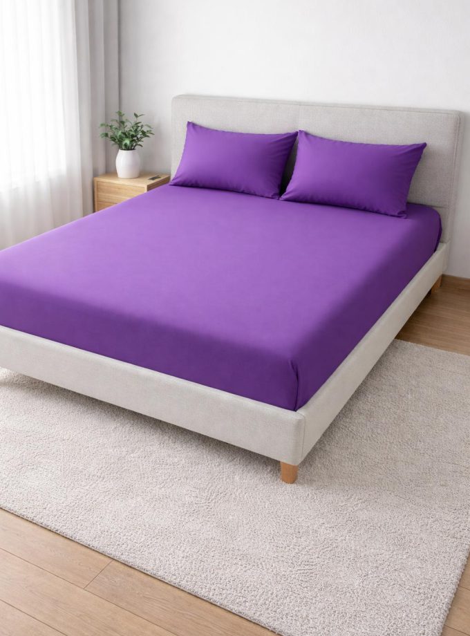 Σετ Σεντόνια Υπέρδιπλα 240x260 Βαμβακοσατέν Cosmin Home Imports Purple