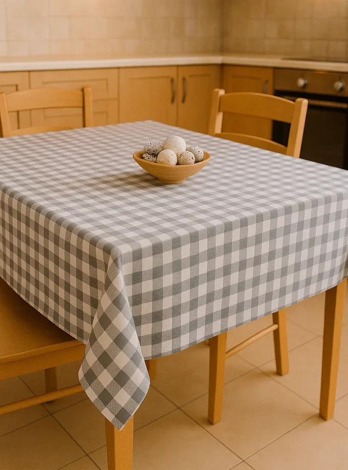 Τραπεζομάντιλο φαγητού 140x220 Cosmin Plaid Grey