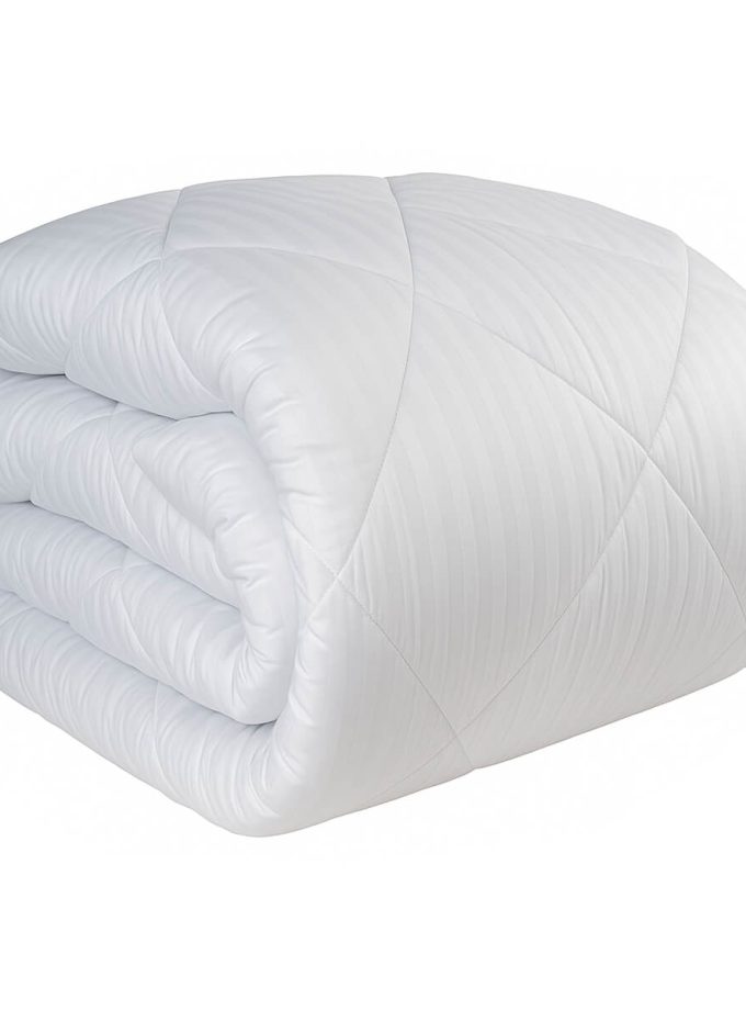 Πάπλωμα Υπέρδιπλο Ξενοδοχείου 220x240 Βαμβακοσατέν 300 κλωστών Cosmin Stripe 0.5 ε.κ White