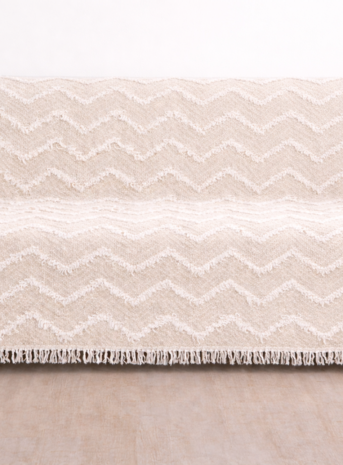 Σετ Ριχτάρια 3 Τεμαχίων (180x300+180x250+180x200) Cosmin Chenille Beige Waves