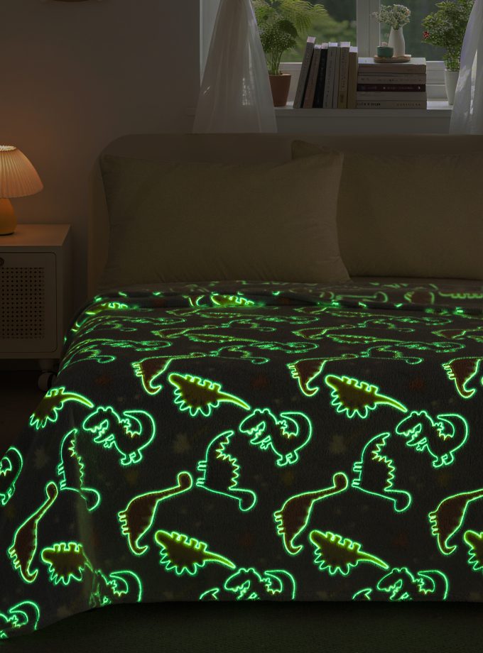Κουβερτοπάπλωμα Φωσφοριζέ Ημίδιπλο 160x220 Cosmin Dinosaurs Multicolor