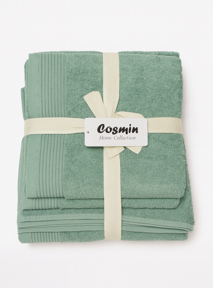 Σετ Πετσέτες 3 Τεμαχίων Cosmin Serenity II Mint