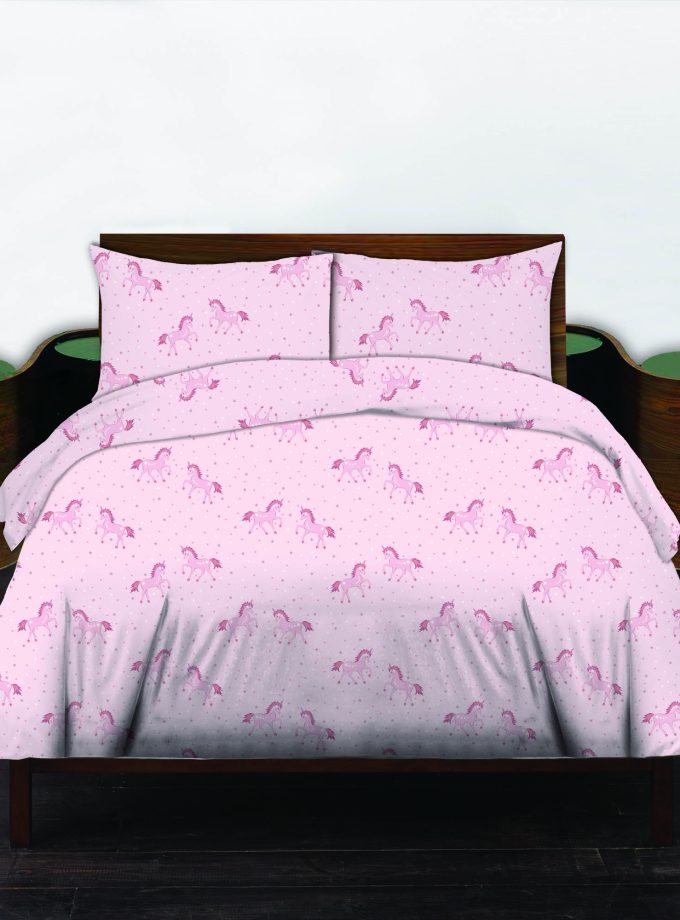 Σετ Παιδικά Σεντόνια Ημίδιπλα 170x260 Cosmin Pink Horse