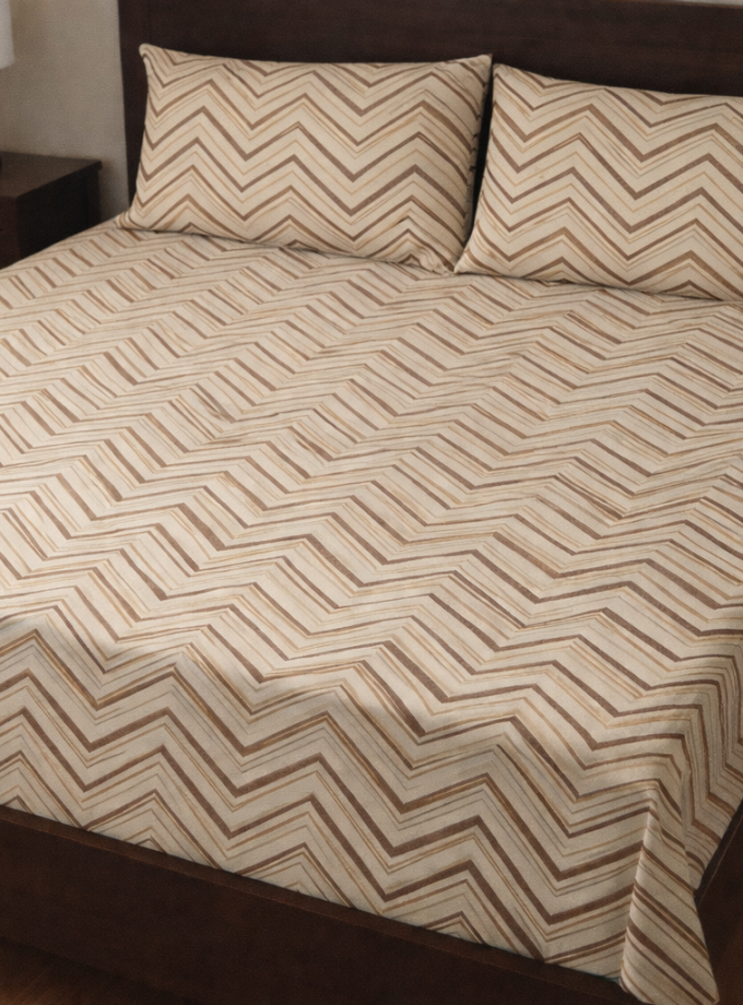 Σετ Σεντόνια Υπέρδιπλα 240x270 Cosmin Royal Wave Beige