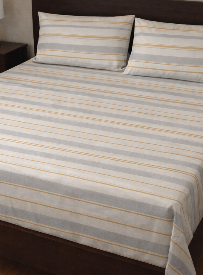 Σετ Σεντόνια Υπέρδιπλα 240x270 Cosmin Royal Cart Grey-Yellow
