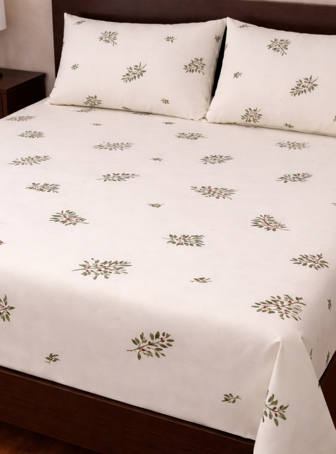 Σετ Σεντόνια Υπέρδιπλα 240x270 Cosmin Eldi Flannel Flowers White