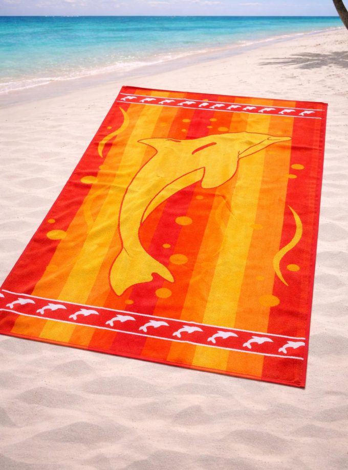 Πετσέτα Θαλάσσης Cosmin 90x165 Dolphin Orange
