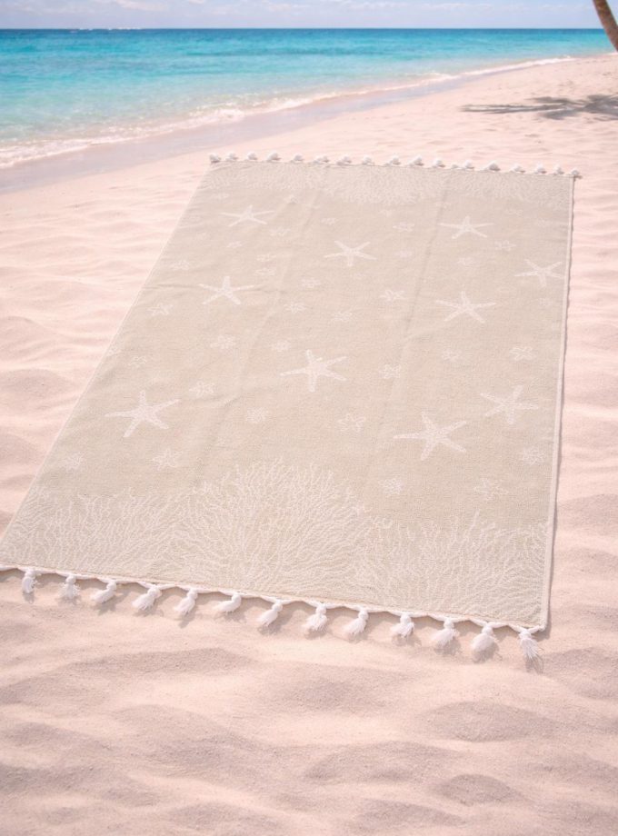 Πετσέτα Θαλάσσης Cosmin 75x150 Bangs Beige