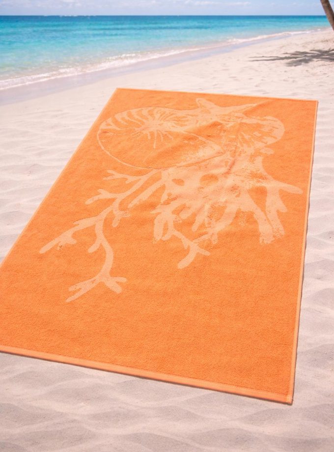 Πετσέτα Θαλάσσης Cosmin 90x165 Coral Orange
