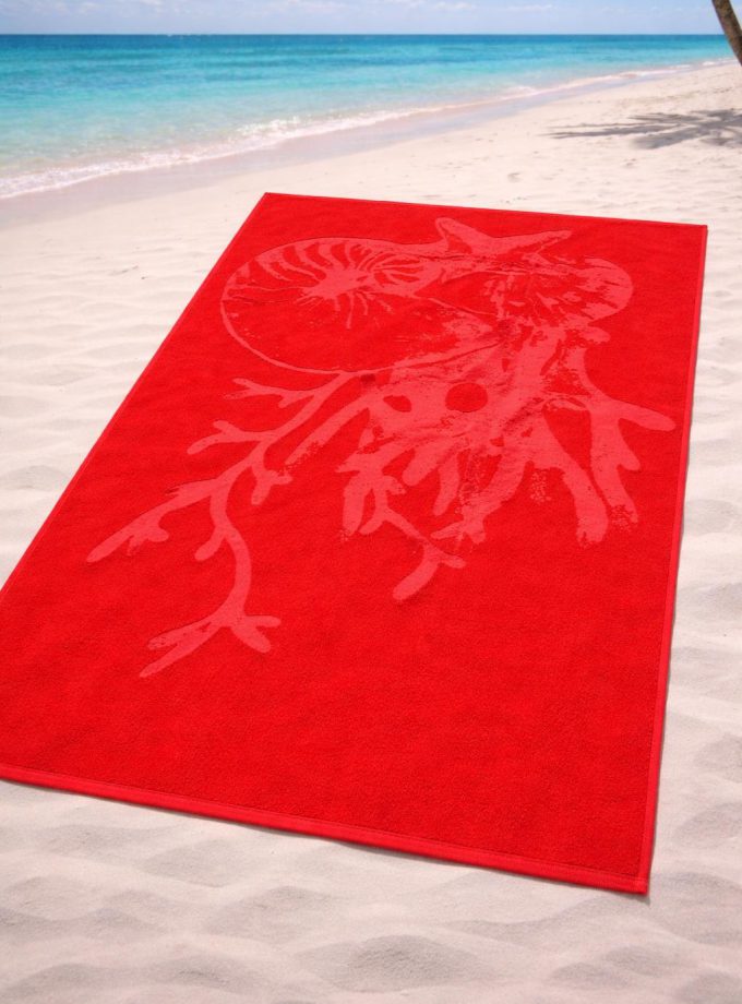 Πετσέτα Θαλάσσης Cosmin 90x165 Coral Red