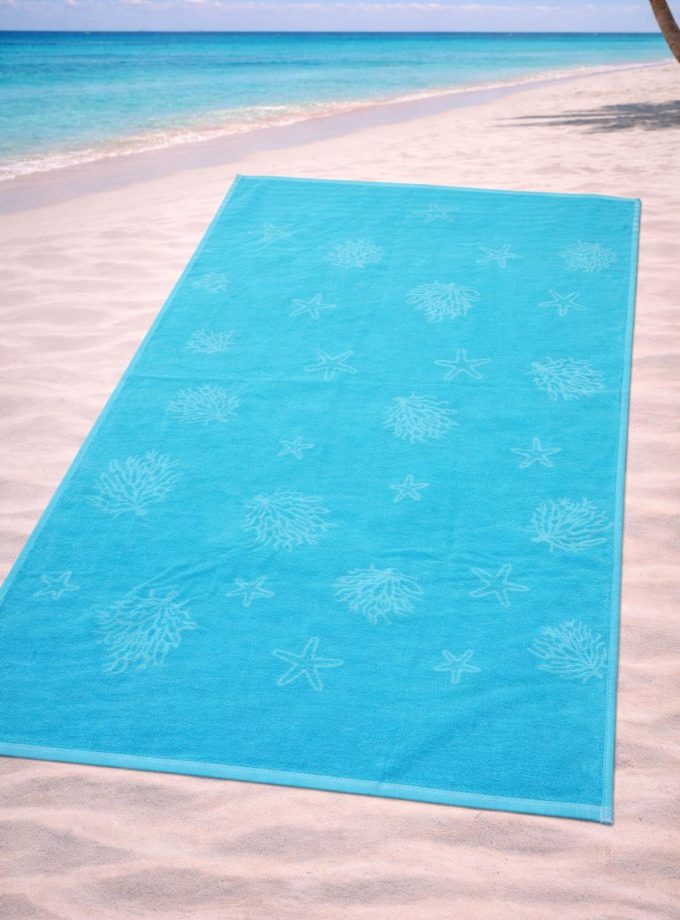Πετσέτα Θαλάσσης Cosmin 90x165 Starfish Light Blue