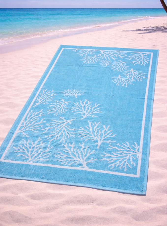 Πετσέτα Θαλάσσης Cosmin 90x165 Βranches Light Blue