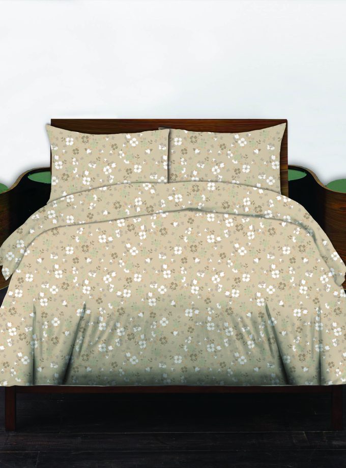 Σετ Κουβερλί Υπέρδιπλο 220x240 Cosmin Libre Flowers Beige