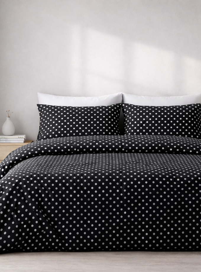 Σετ Κουβερλί Υπέρδιπλο 220x240 Cosmin Dot Elegance Black