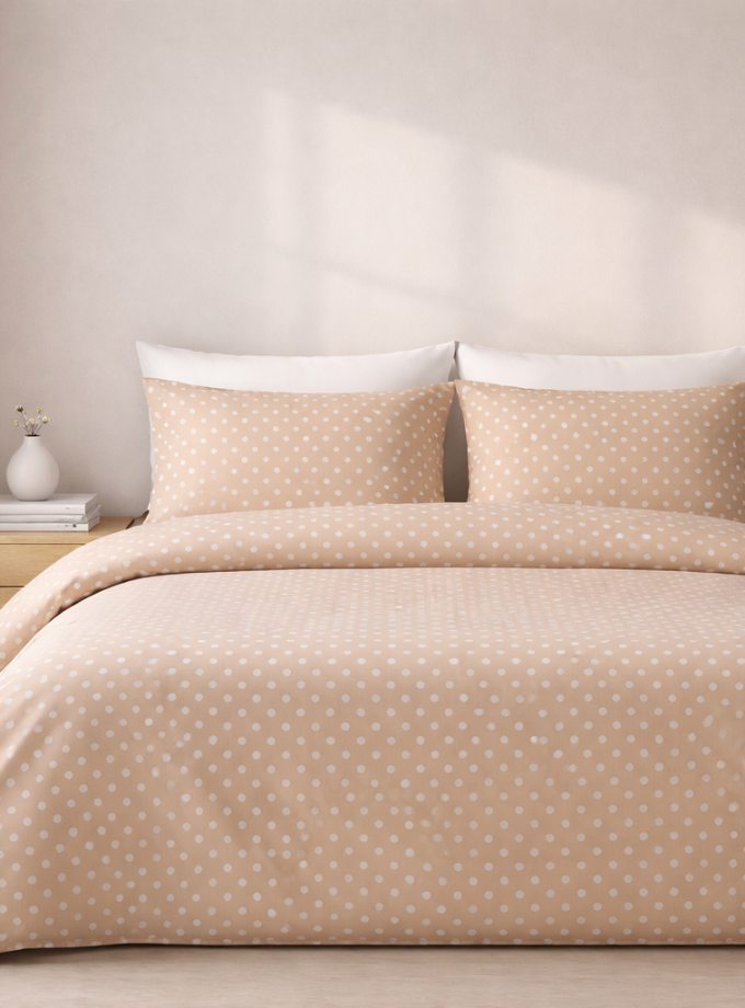 Σετ Κουβερλί Υπέρδιπλο 220x240 Cosmin Dot Elegance Beige