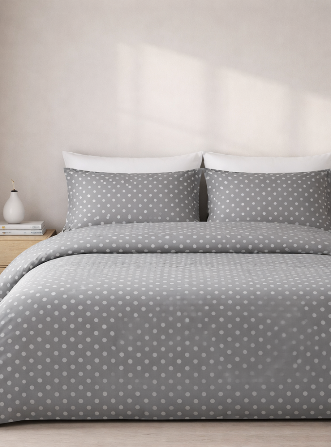 Σετ Σεντόνια Υπέρδιπλα 240x260 Cosmin Dot Elegance Light Grey