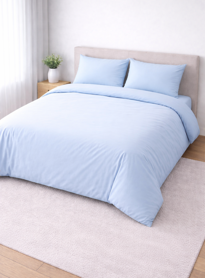 Σετ Παπλωματοθήκη Υπέρδιπλη 220x240 Cosmin Home Imports Light Blue